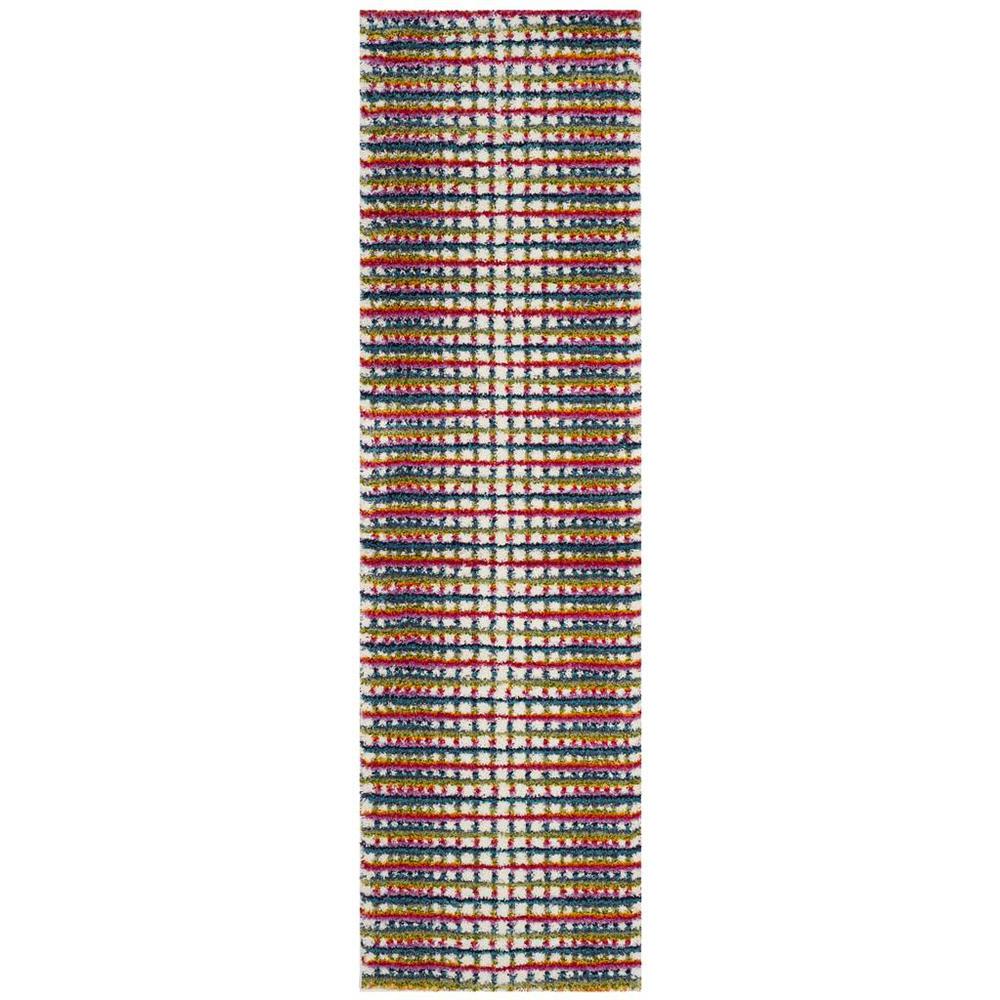 FIESTA SHAG, CREAM / MULTI, 2'-3" X 8', Area Rug, FSG362A-28. Picture 1