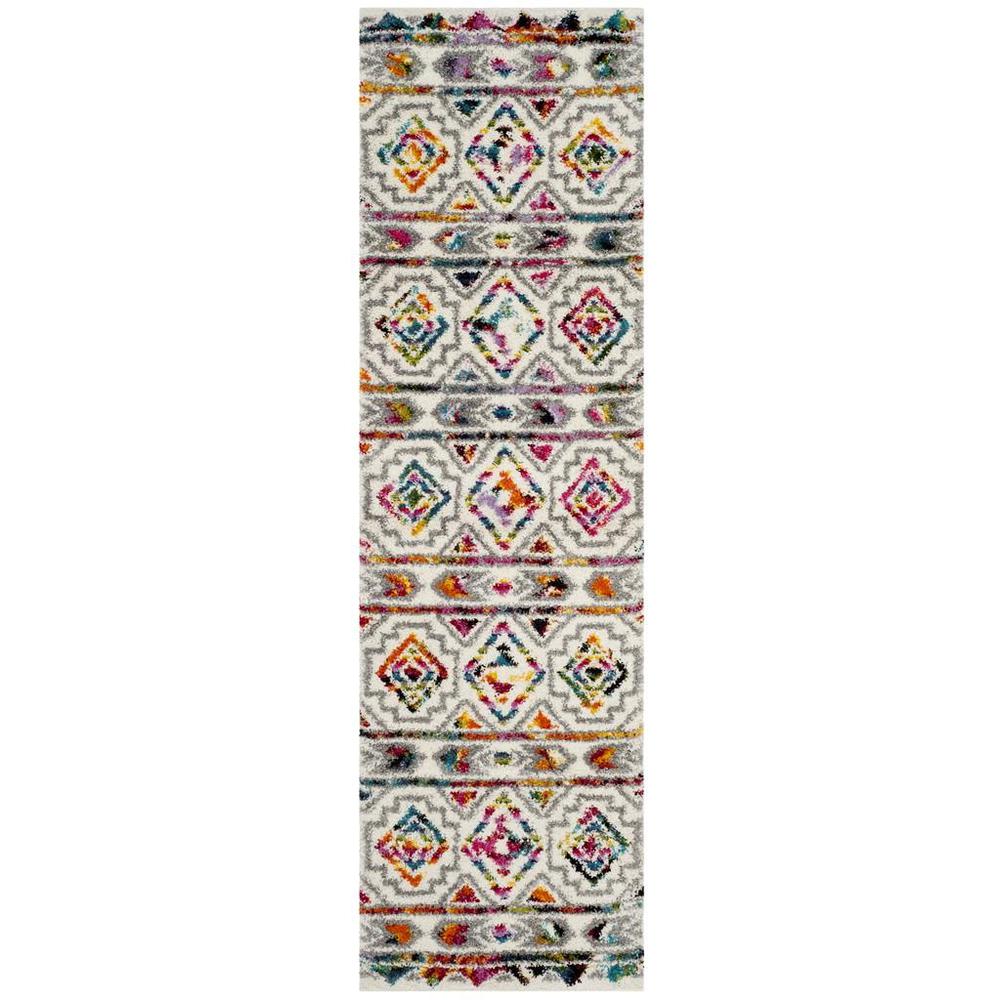 FIESTA SHAG, CREAM / MULTI, 2'-3" X 8', Area Rug, FSG365A-28. Picture 1