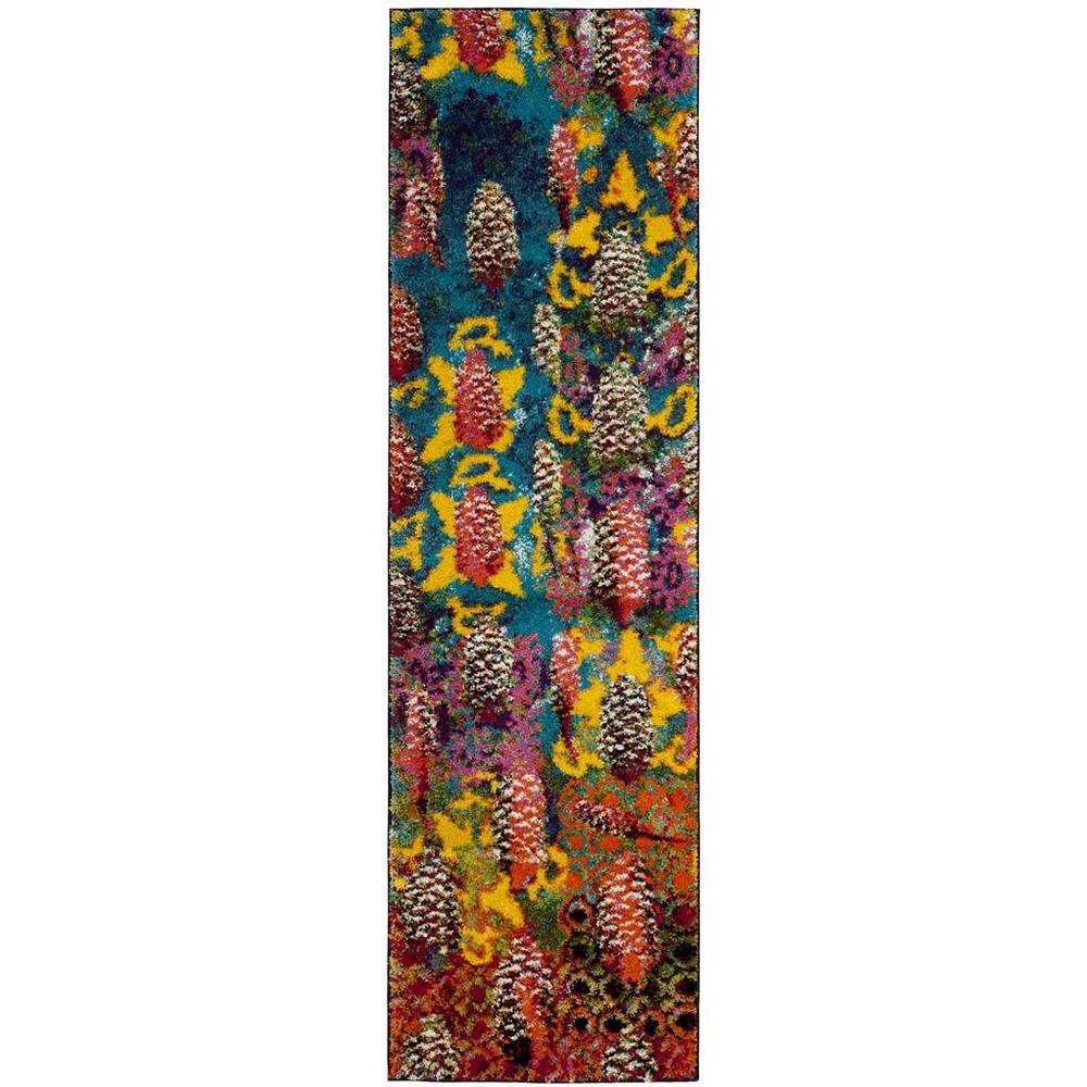 FIESTA SHAG, TURQUOISE / MULTI, 2'-3" X 8', Area Rug, FSG369K-28. Picture 1