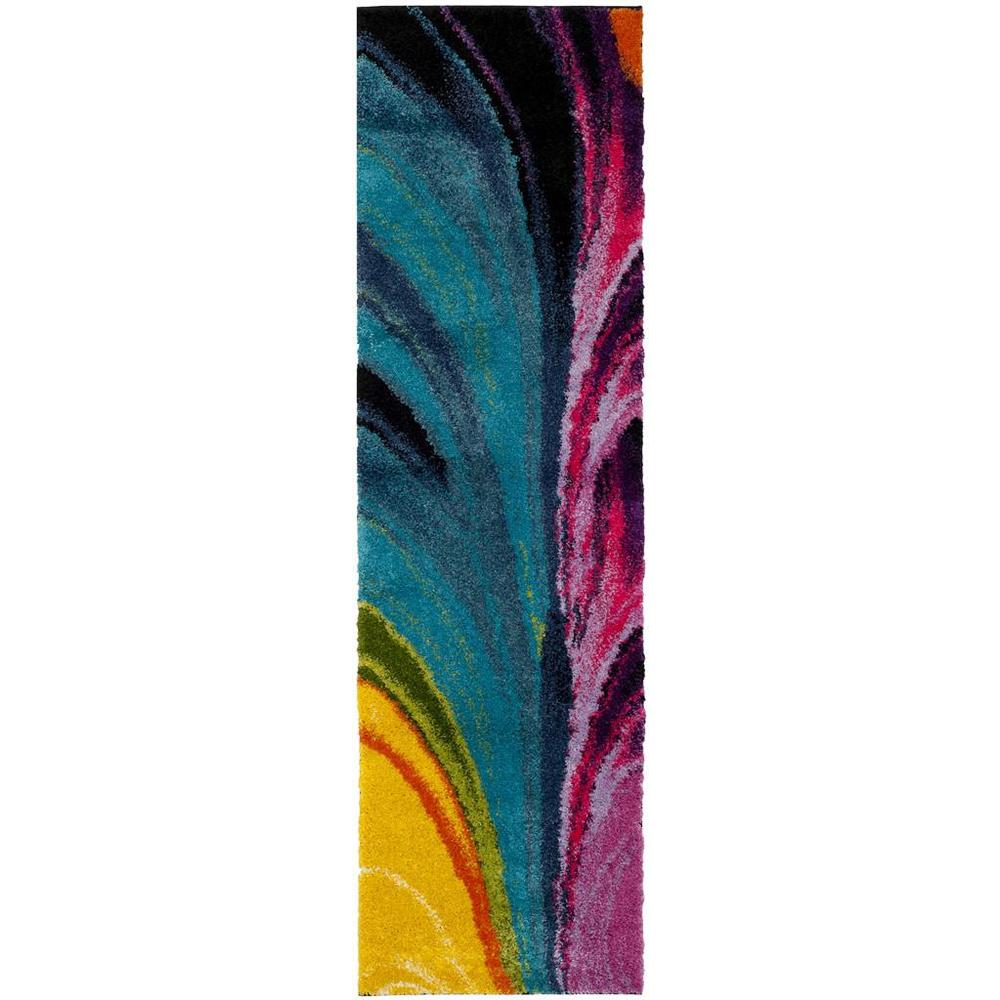FIESTA SHAG, MULTI, 2'-3" X 8', Area Rug, FSG372M-28. Picture 1