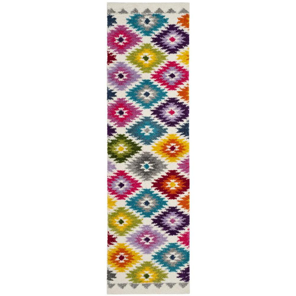 FIESTA SHAG, CREAM / MULTI, 2'-3" X 8', Area Rug, FSG374A-28. Picture 1