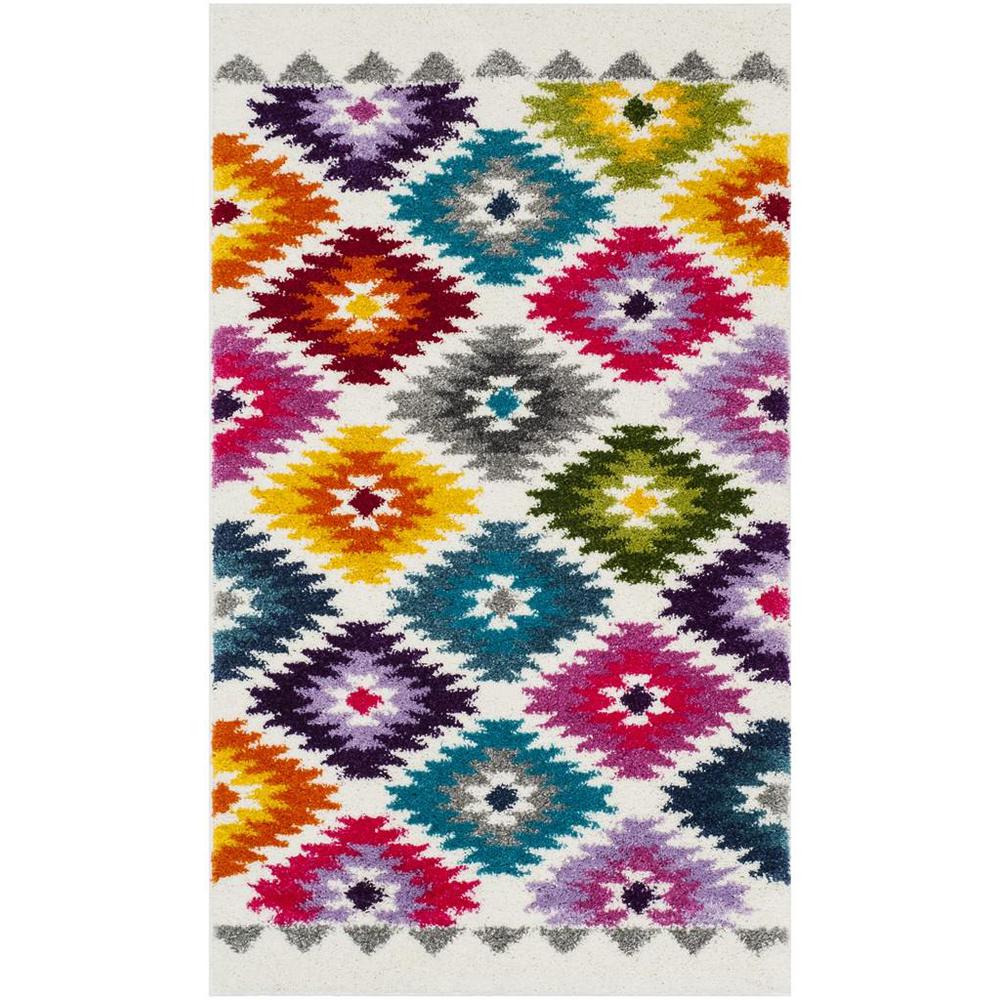 FIESTA SHAG, CREAM / MULTI, 3' X 5', Area Rug, FSG374A-3. Picture 1