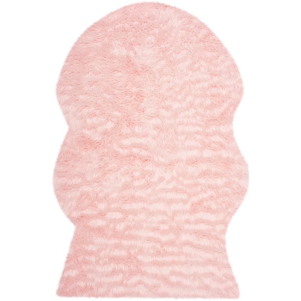 FAUX SHEEP SKIN, PINK, 4' X 6', Area Rug. Picture 1
