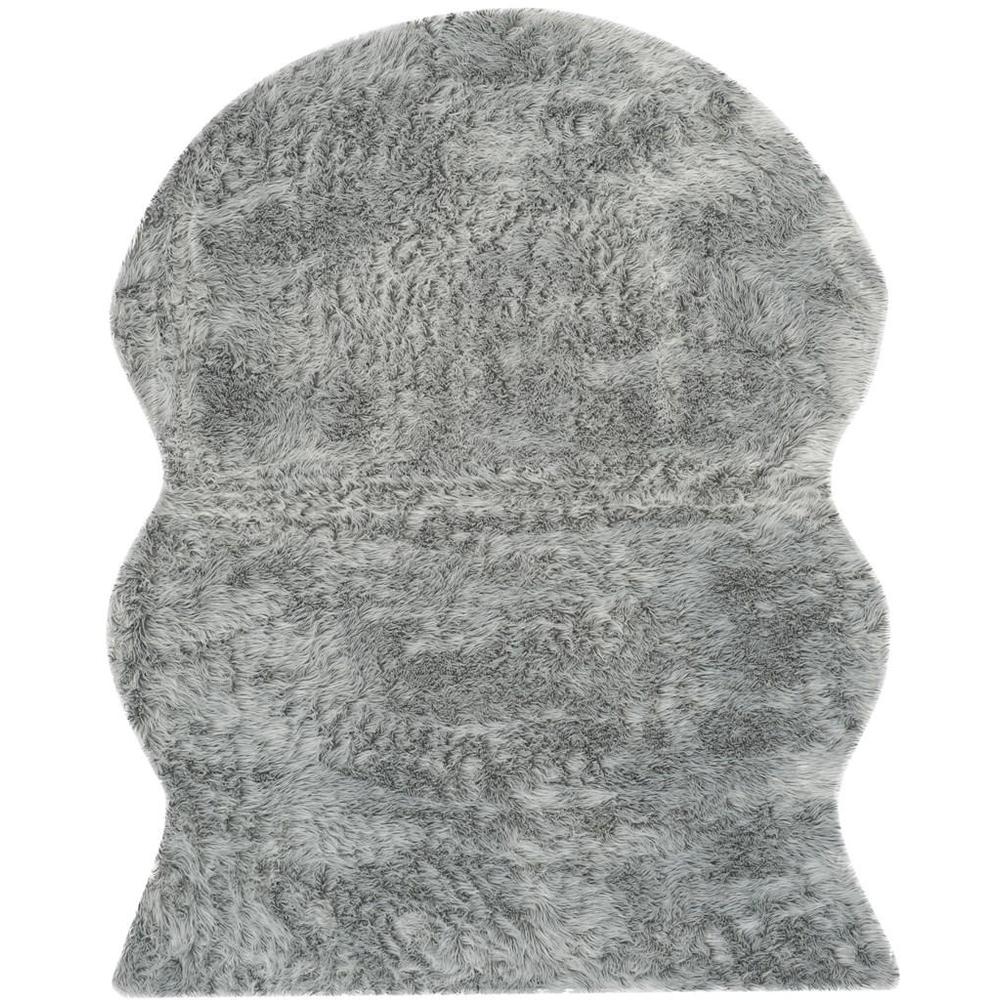 FAUX SHEEP SKIN, LIGHT GREY, 8' X 10', Area Rug. Picture 1
