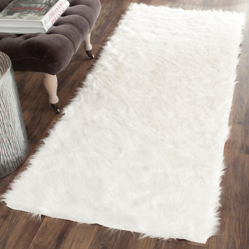 FAUX SHEEP SKIN, IVORY, 2'-6" X 8', Area Rug, FSS235A-28. Picture 3