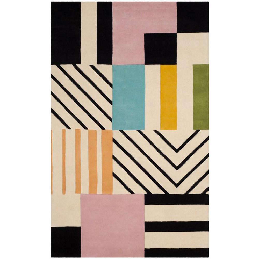FIFTH AVENUE, IVORY / BLACK, 5' X 8', Area Rug, FTV122A-5. Picture 1