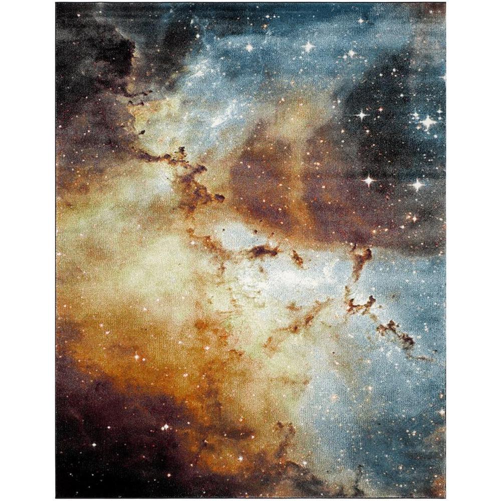GALAXY, ORANGE / MULTI, 8' X 10', Area Rug, GAL109D-8. Picture 1