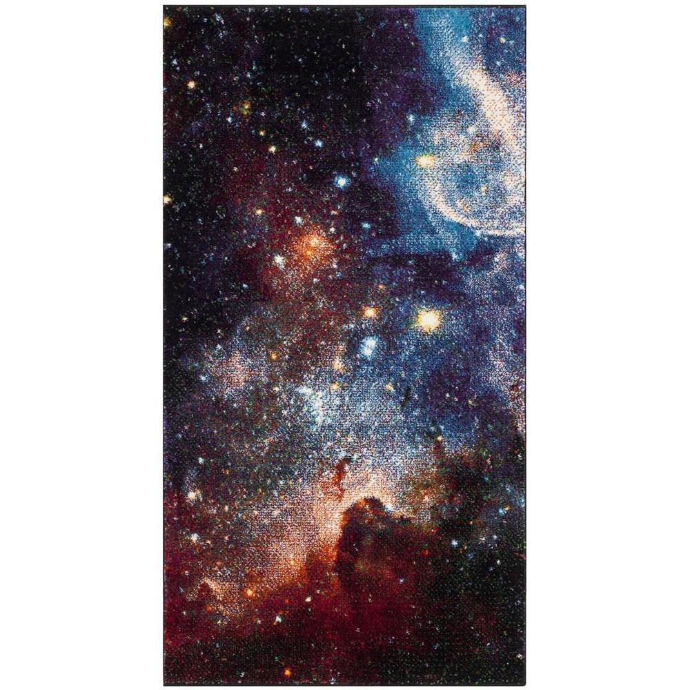 GALAXY, PURPLE / MULTI, 2'-7" X 5', Area Rug. Picture 1