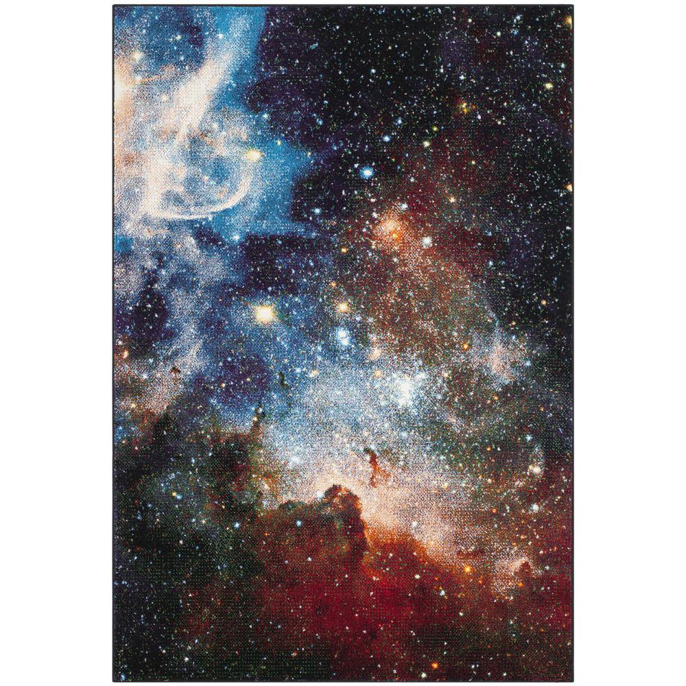 GALAXY, PURPLE / MULTI, 4' X 6', Area Rug. Picture 1
