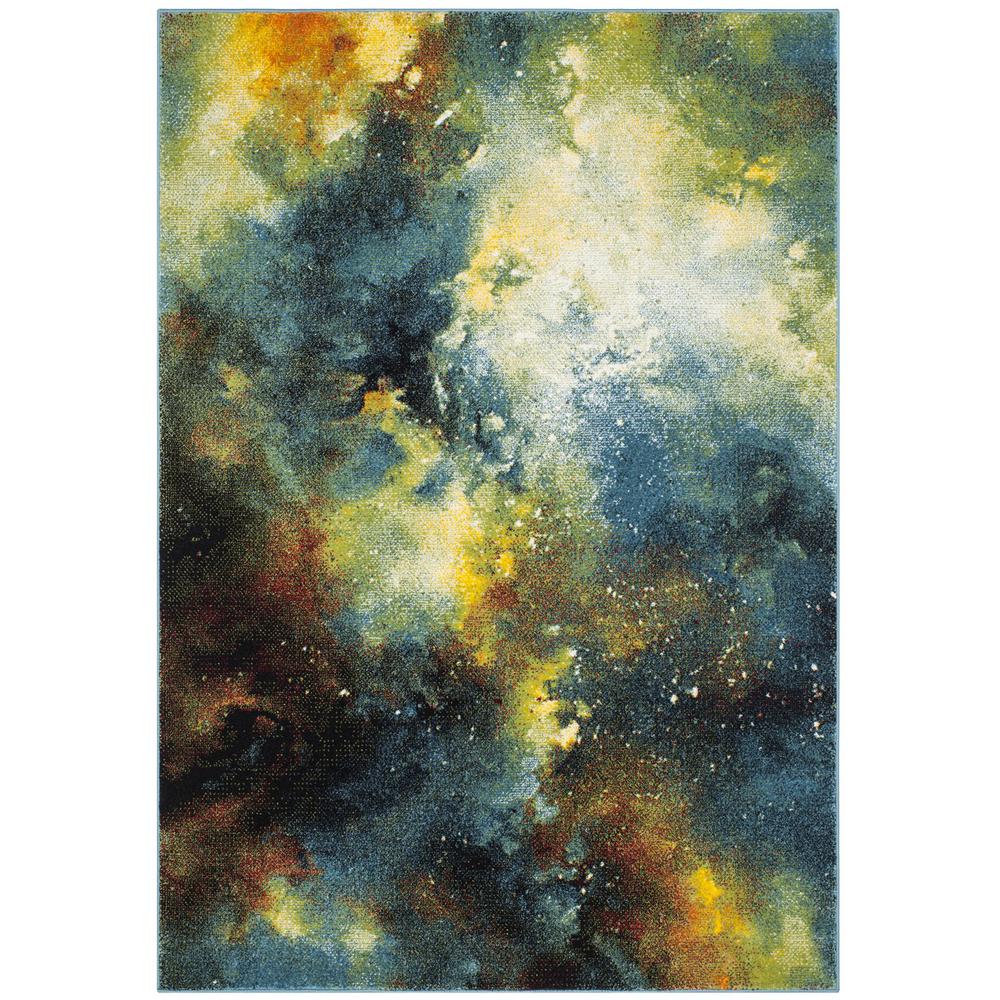 GALAXY, BLUE / MULTI, 5'-3" X 7'-6", Area Rug. Picture 1