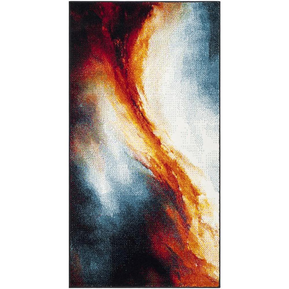 GALAXY, ORANGE / MULTI, 2'-7" X 5', Area Rug, GAL112D-3. Picture 1