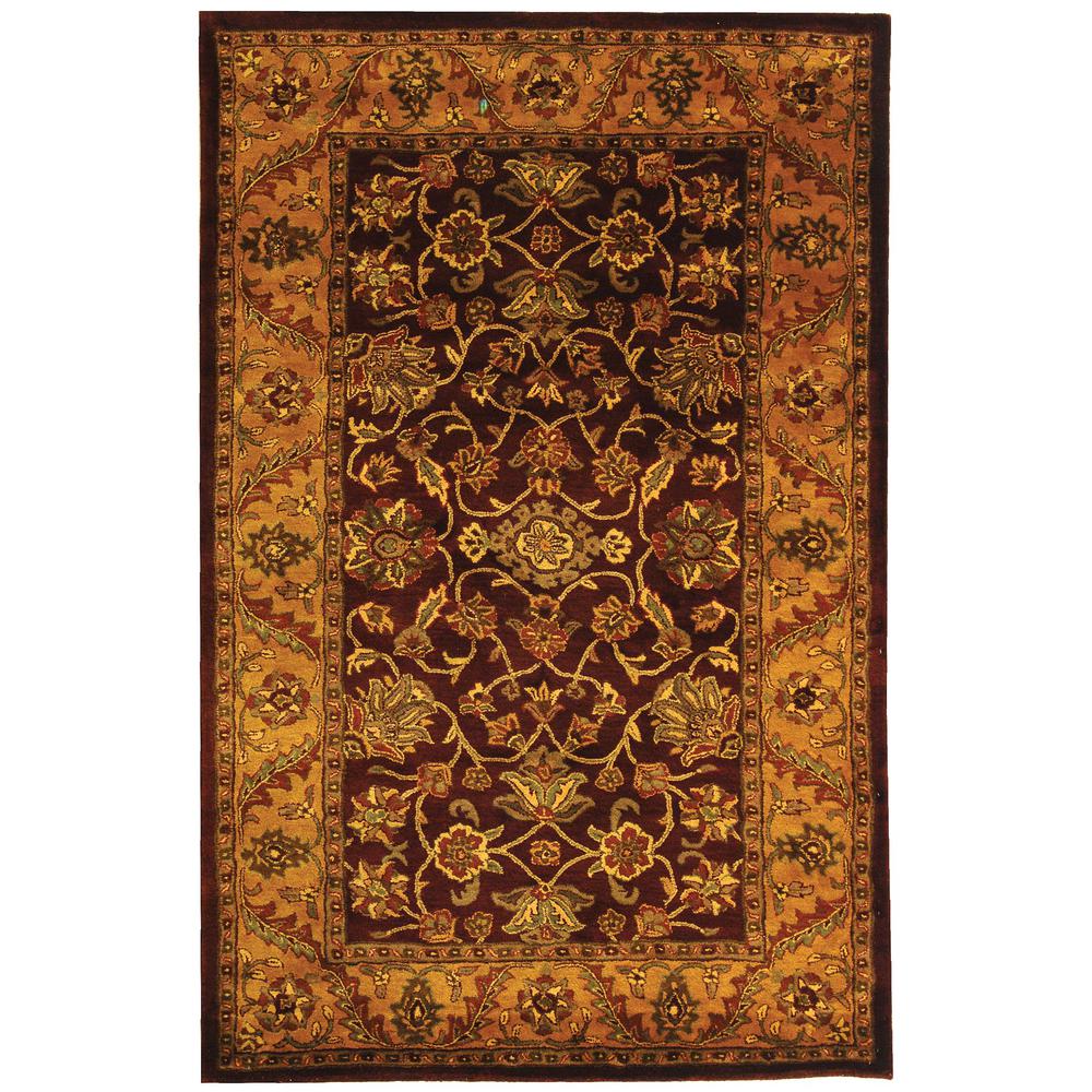 GOLDEN JAIPUR, BURGUNDY / GOLD, 5'-0" X 8'-0", Area Rug. Picture 1