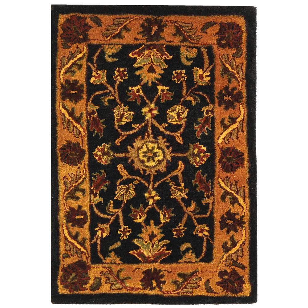 GOLDEN JAIPUR, BLACK / GOLD, 2'-0" X 3'-0", Area Rug. Picture 1