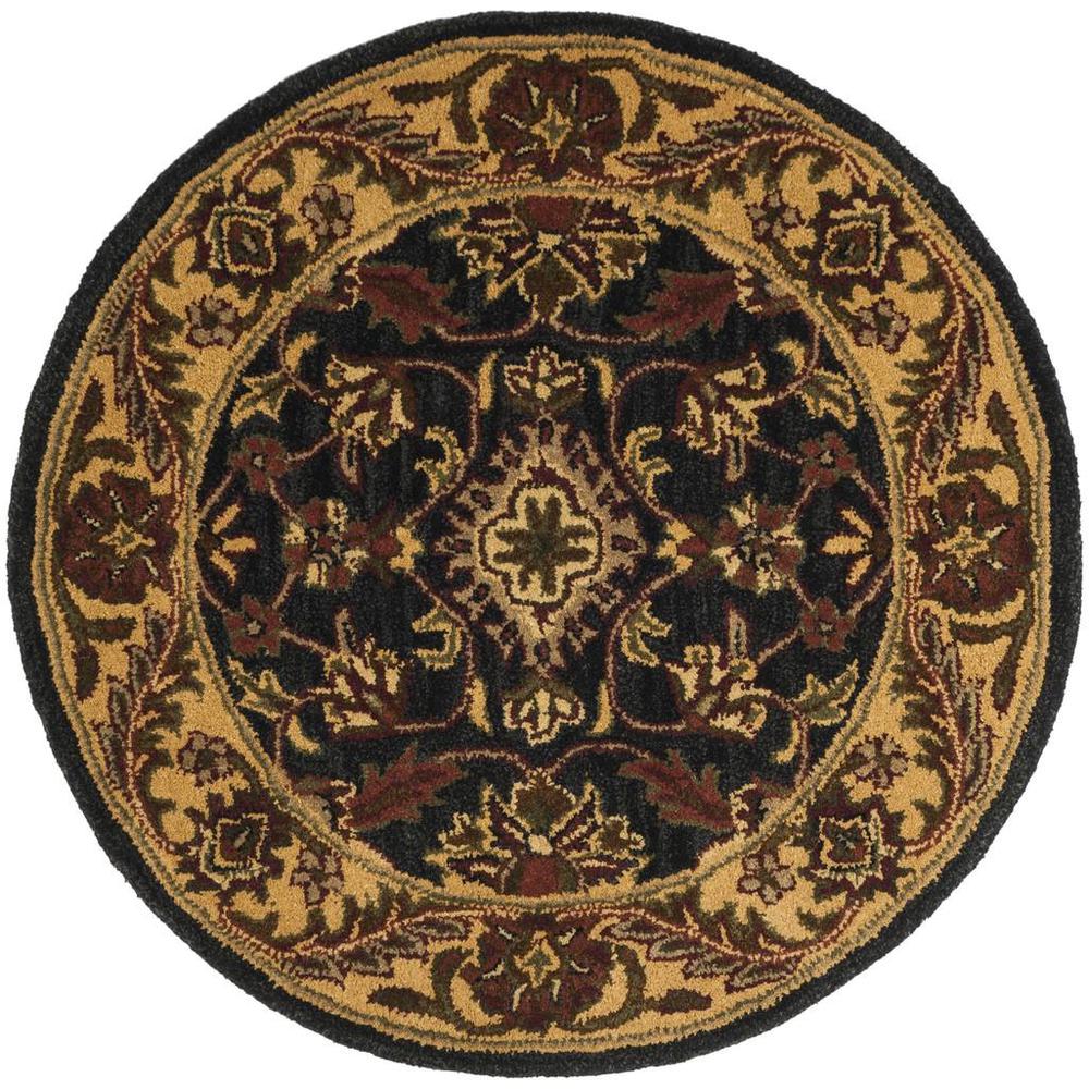 GOLDEN JAIPUR, BLACK / GOLD, 3'-6" X 3'-6" Round, Area Rug. Picture 1