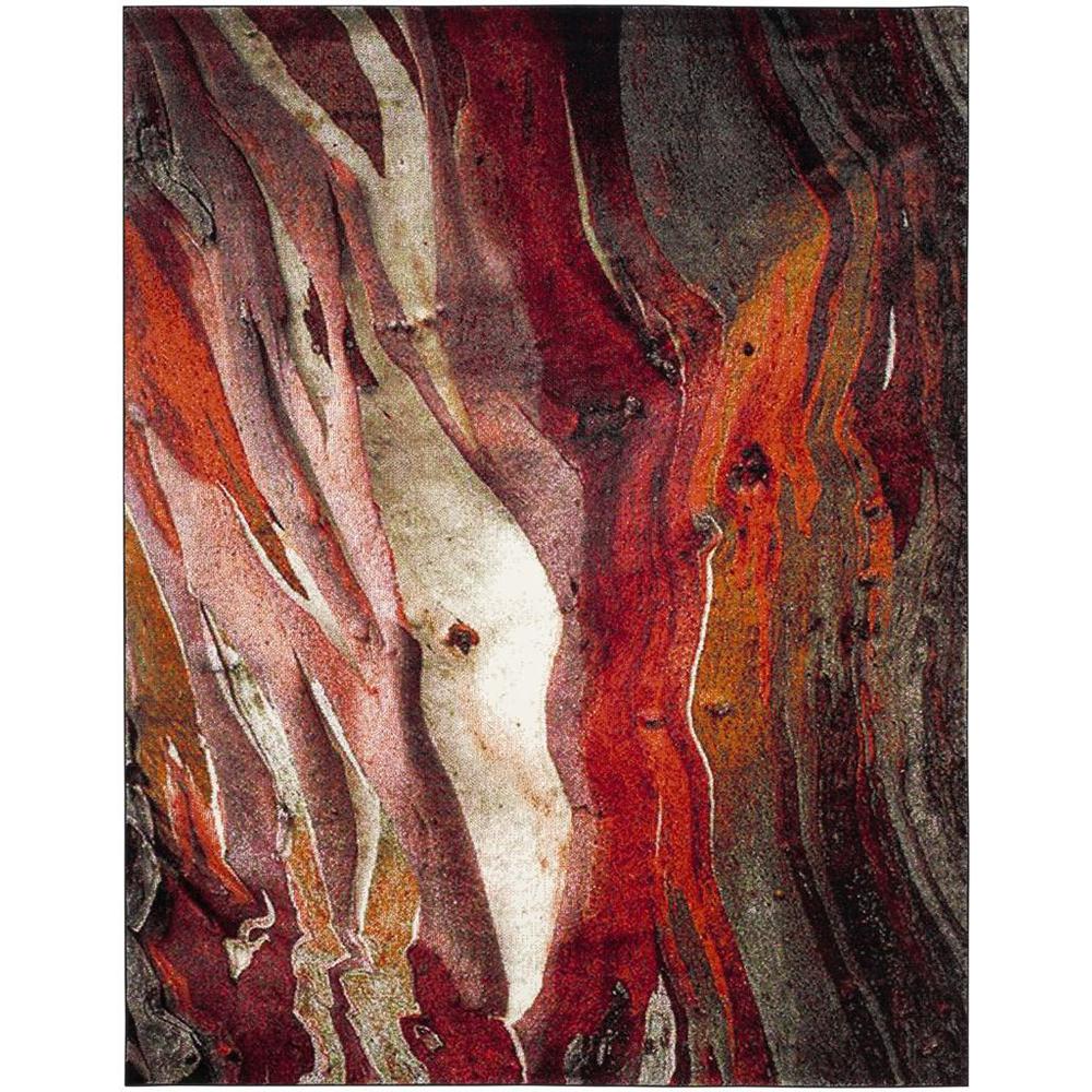 GLACIER, RED / MULTI, 8' X 10', Area Rug. Picture 1