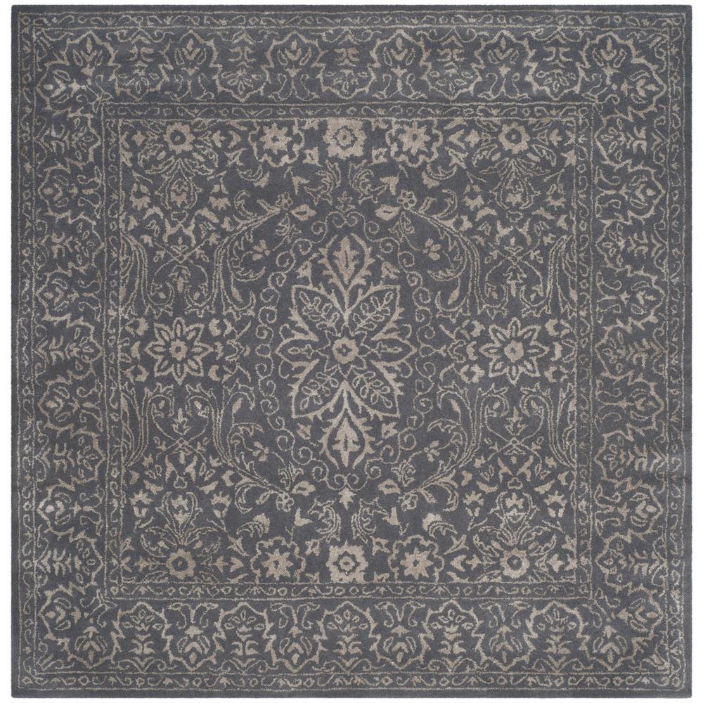 GLAMOUR, STEEL / BLUE, 6' X 6' Square, Area Rug. Picture 1