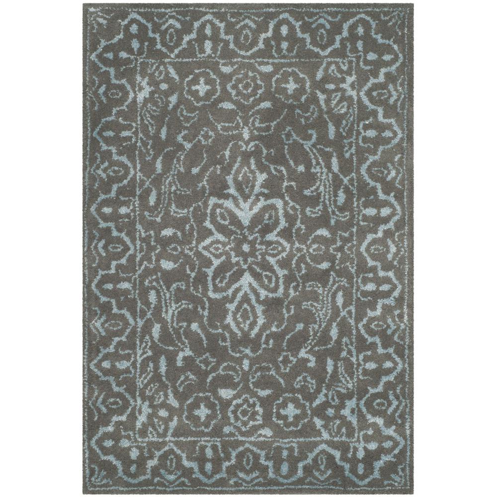 GLAMOUR, BLUE / DARK GREY, 2' X 3', Area Rug. Picture 1