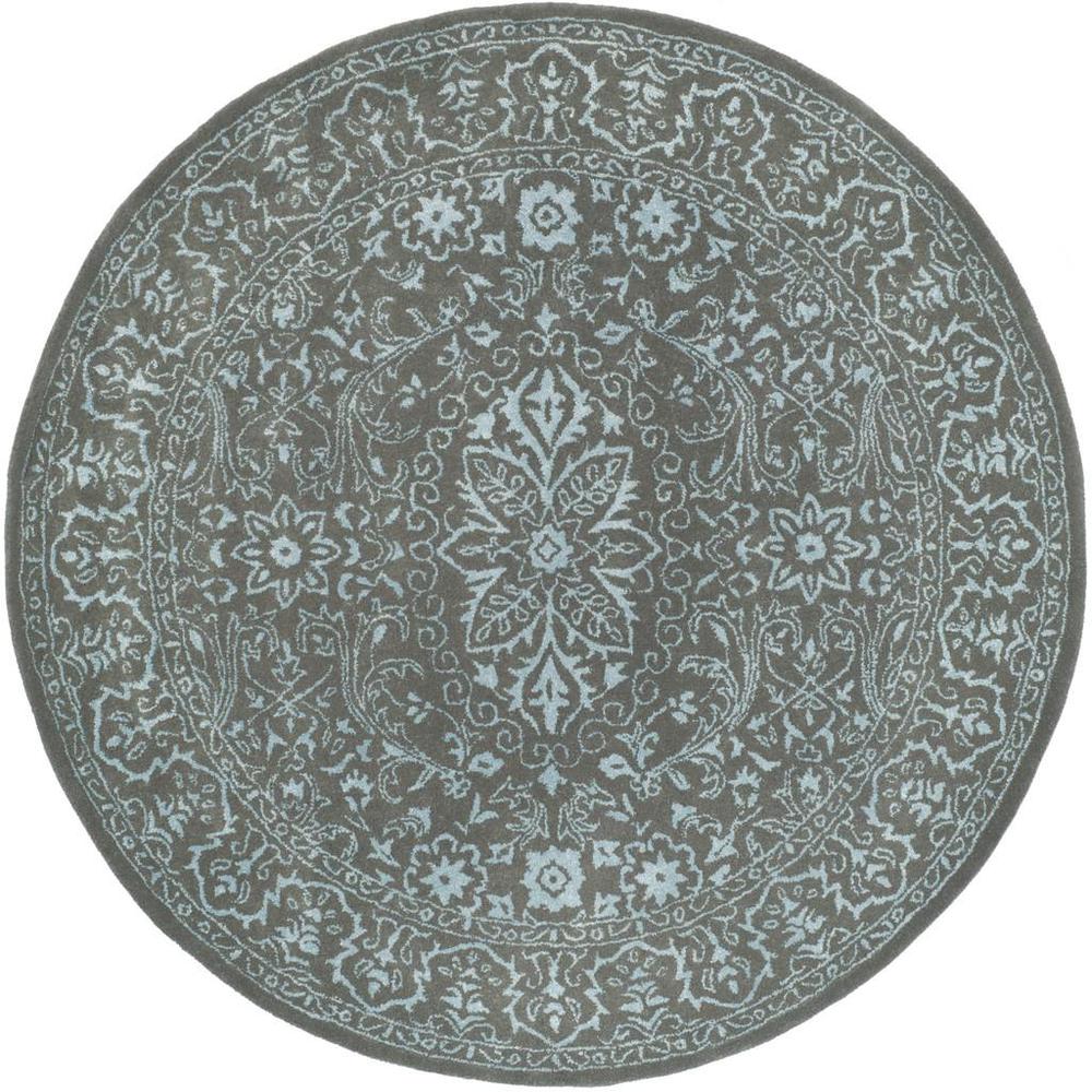 GLAMOUR, BLUE / DARK GREY, 6' X 6' Round, Area Rug. Picture 1