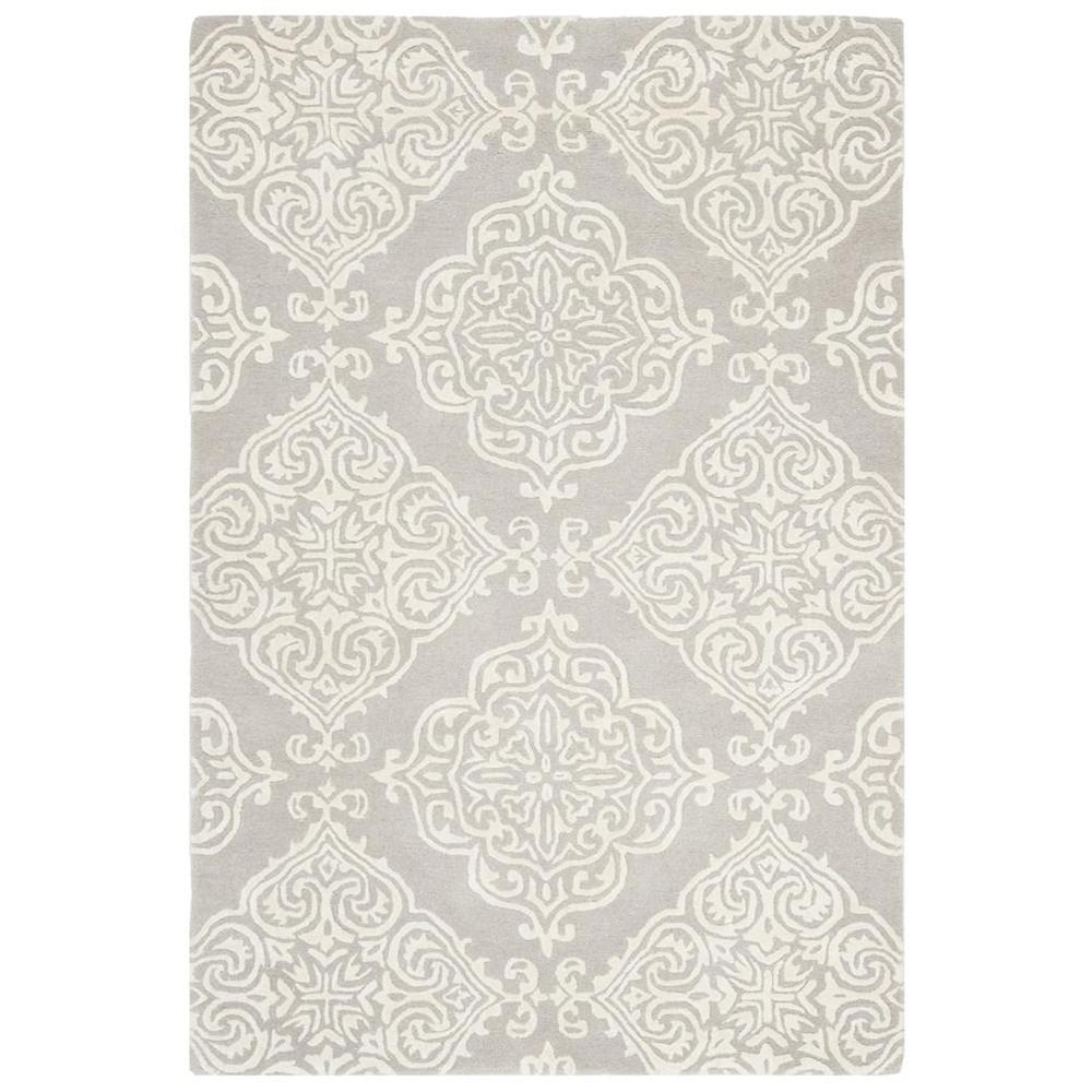 GLAMOUR, SILVER / IVORY, 4' X 6', Area Rug. Picture 1