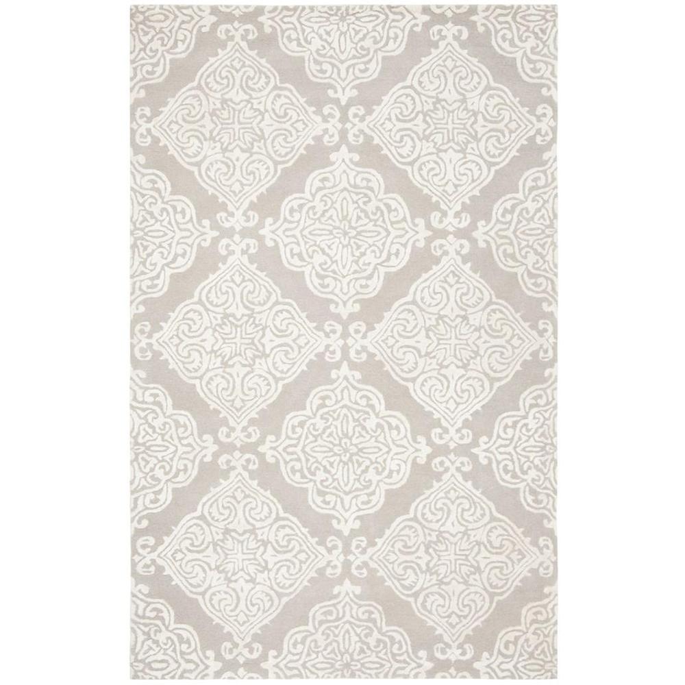 GLAMOUR, SILVER / IVORY, 5' X 8', Area Rug, GLM568A-5. Picture 1