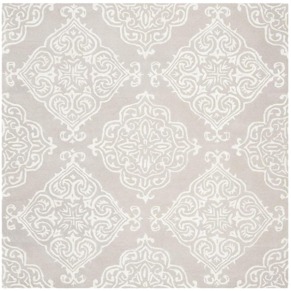 GLAMOUR, SILVER / IVORY, 6' X 6' Square, Area Rug, GLM568A-6SQ. Picture 1