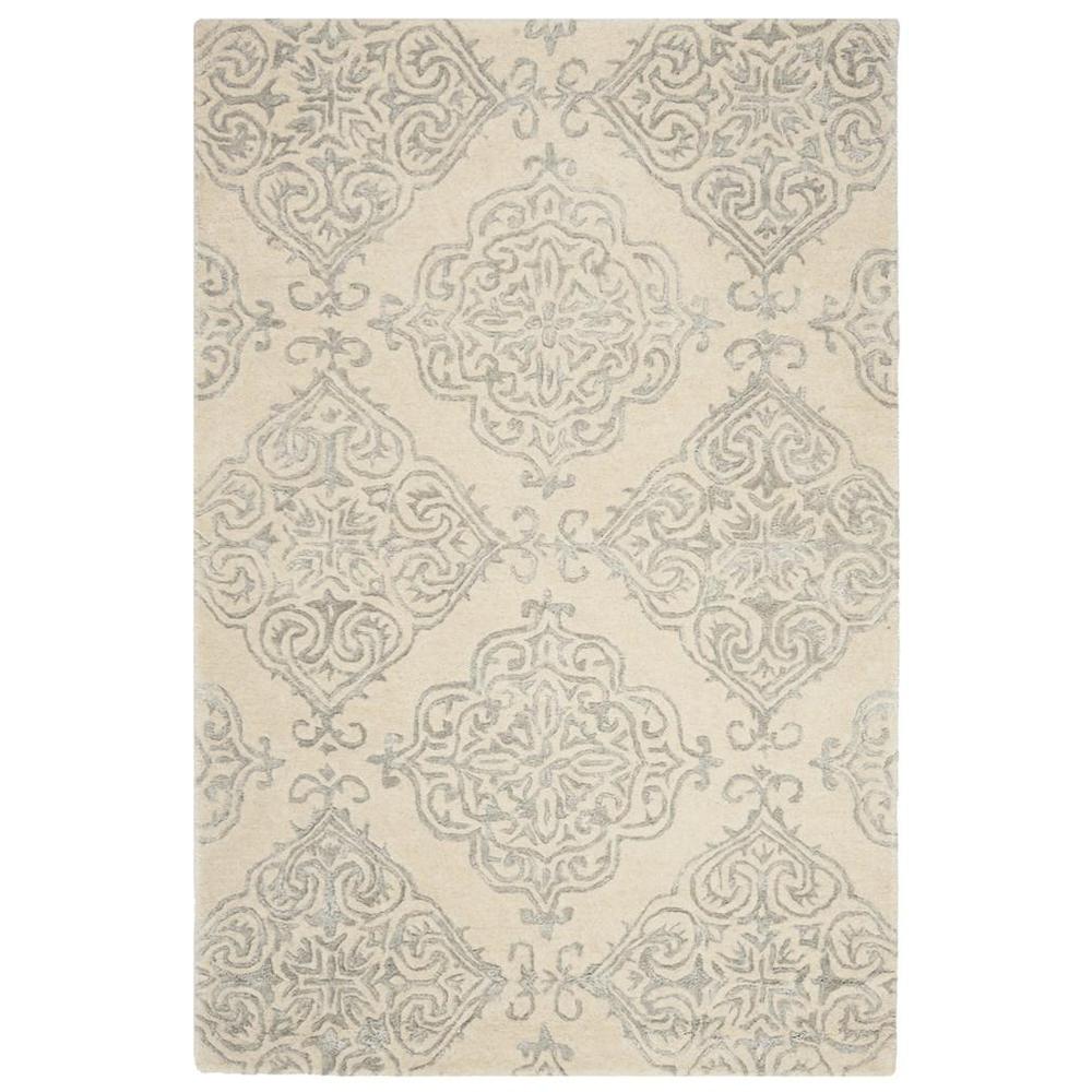 GLAMOUR, IVORY / SILVER, 4' X 6', Area Rug. Picture 1