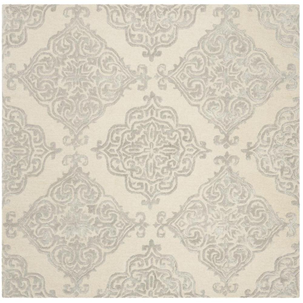 GLAMOUR, IVORY / SILVER, 6' X 6' Square, Area Rug. Picture 1