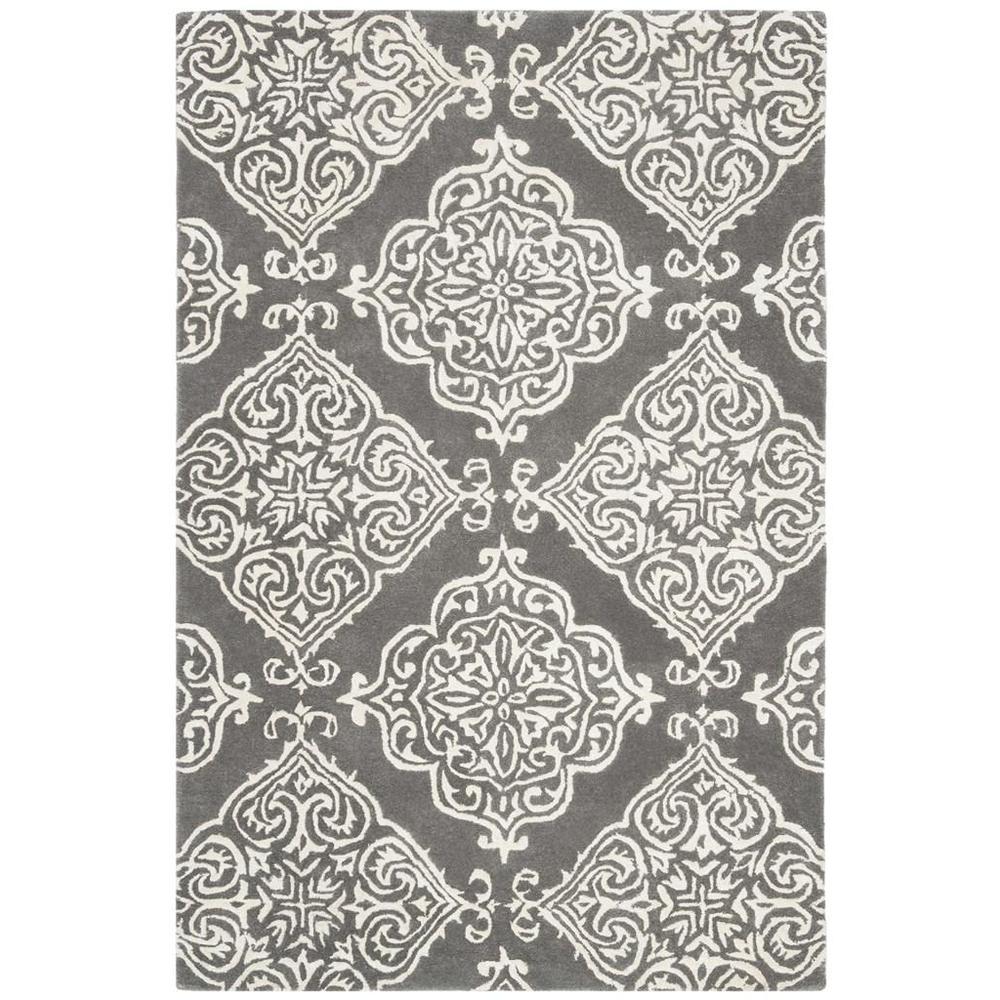 GLAMOUR, DARK GREY / IVORY, 4' X 6', Area Rug. Picture 1