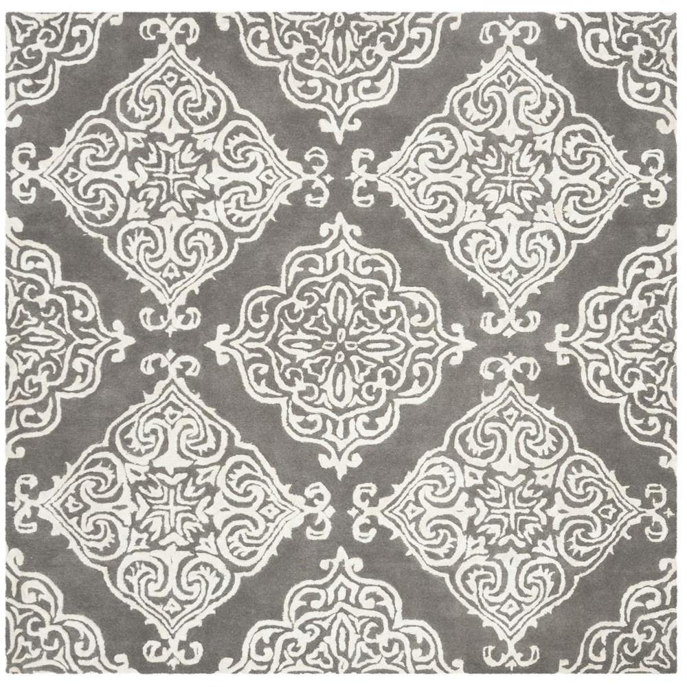 GLAMOUR, DARK GREY / IVORY, 6' X 6' Square, Area Rug. Picture 1