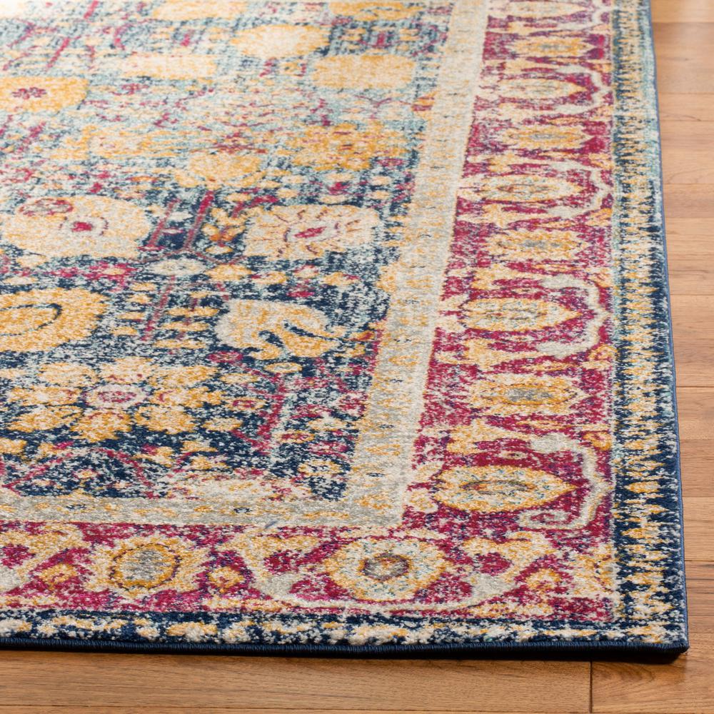 GRANADA, BLUE / FUCHSIA, 5'-1" X 7'-6", Area Rug. Picture 2