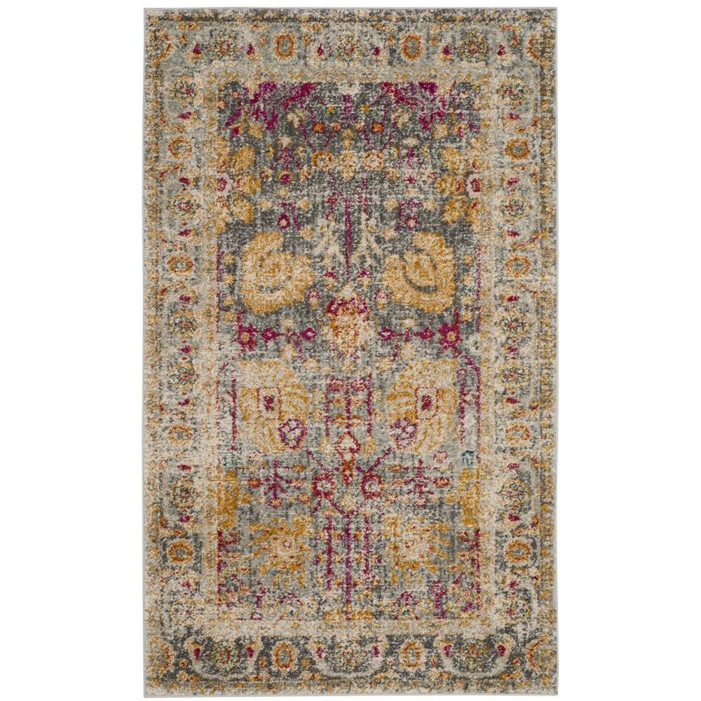 GRANADA, LIGHT GREY / MULTI, 3' X 5', Area Rug. Picture 1