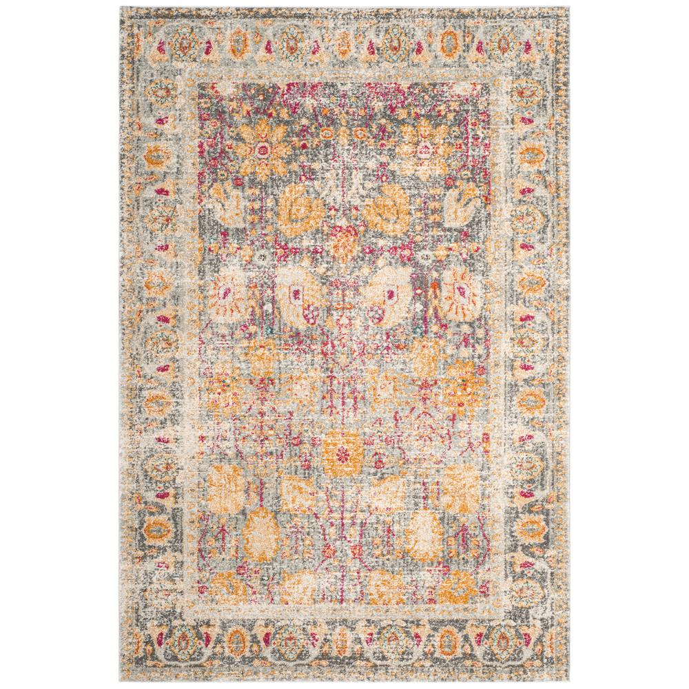 GRANADA, LIGHT GREY / MULTI, 5'-1" X 7'-6", Area Rug. Picture 1