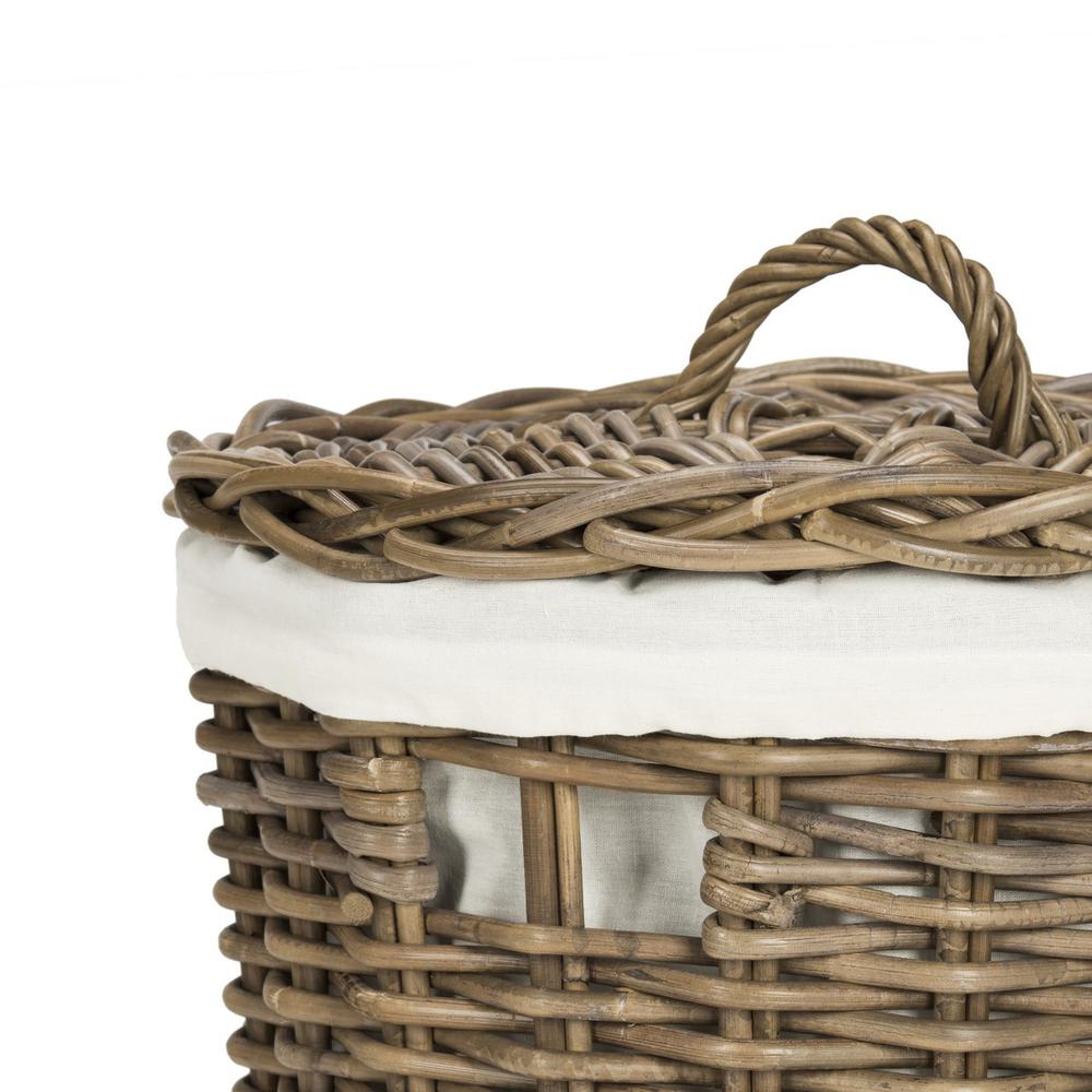 MILLEN RATTAN ROUND SET OF 2 LAUNDRY BASKETS. Picture 1