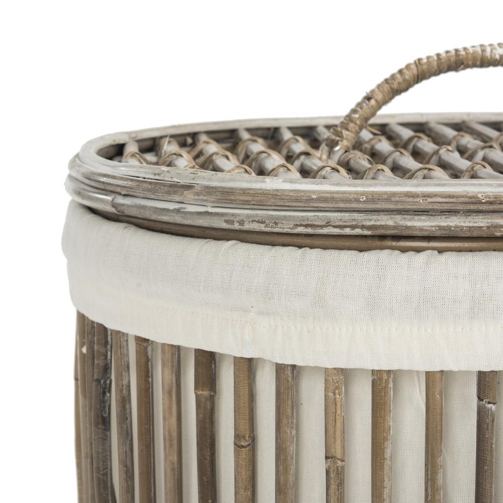 LIBBY RATTAN STORAGE HAMPER WITH LINER, HAC6502A. Picture 1