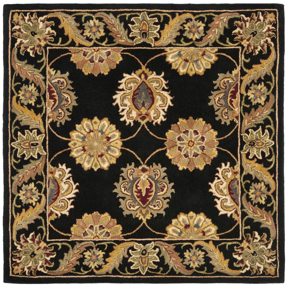 HERITAGE, BLACK, 6' X 6' Square, Area Rug. Picture 1