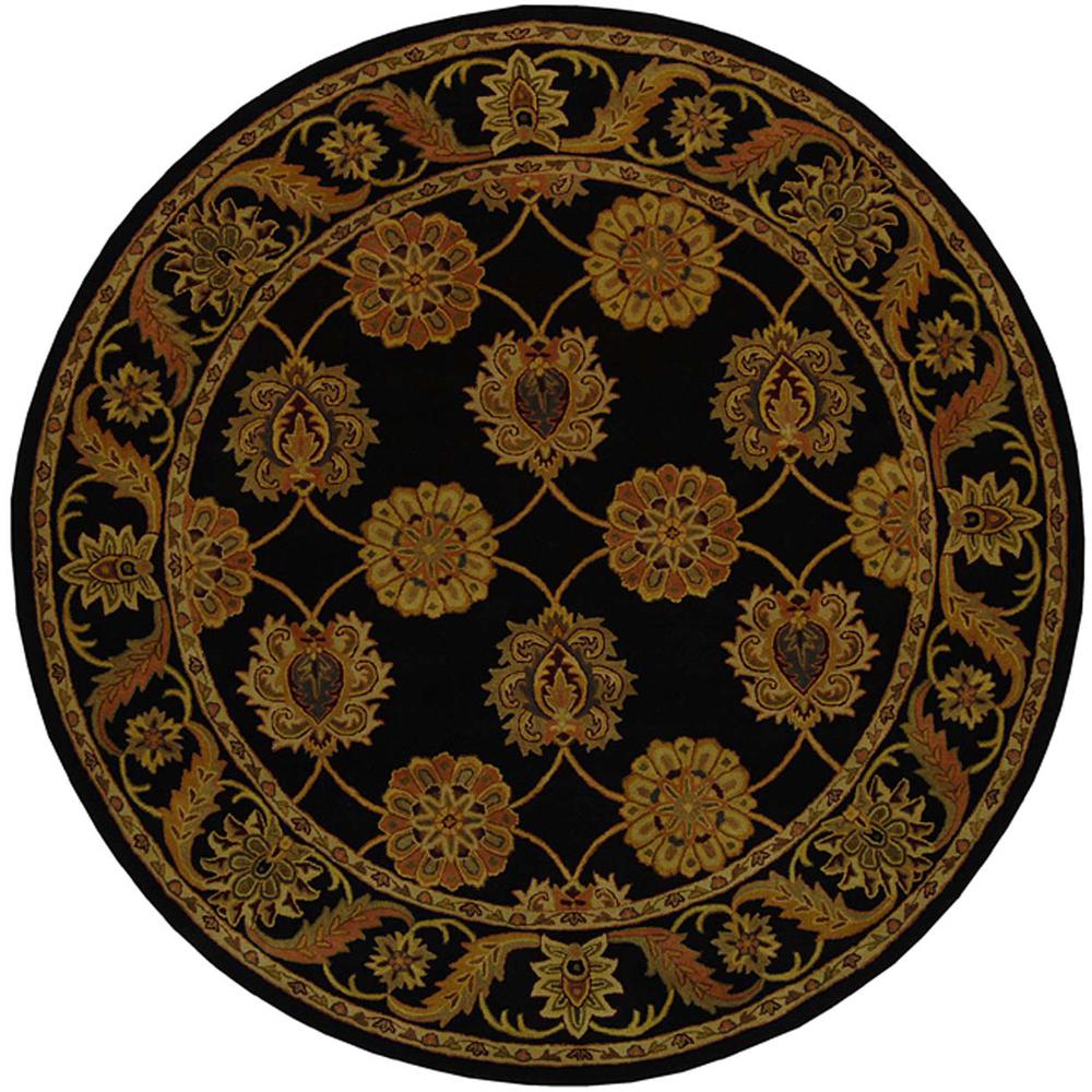 HERITAGE, BLACK, 8' X 8' Round, Area Rug. Picture 1
