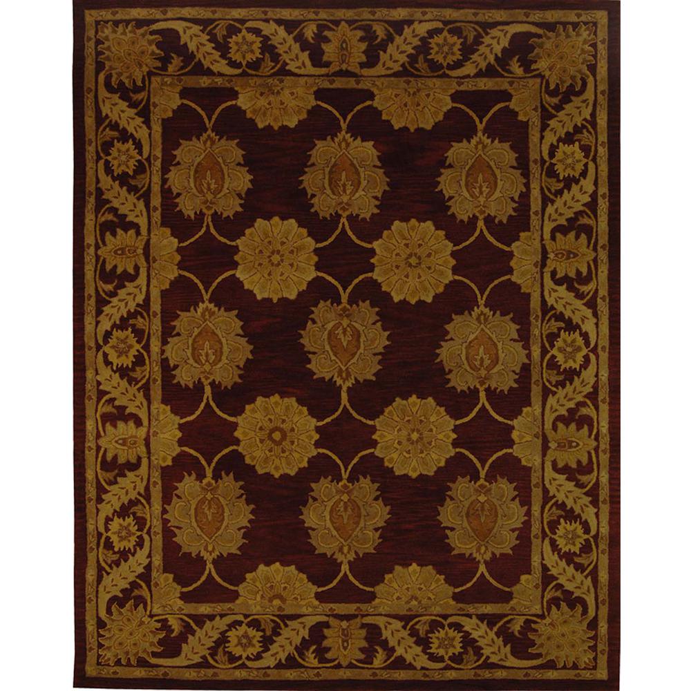 HERITAGE, MAROON, 7'-6" X 9'-6", Area Rug. Picture 1