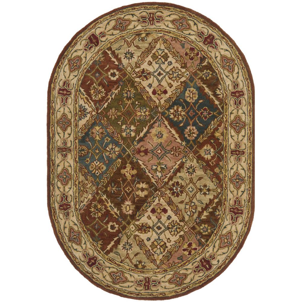 HERITAGE, BEIGE / BEIGE, 4'-6" X 6'-6" Oval, Area Rug. Picture 1