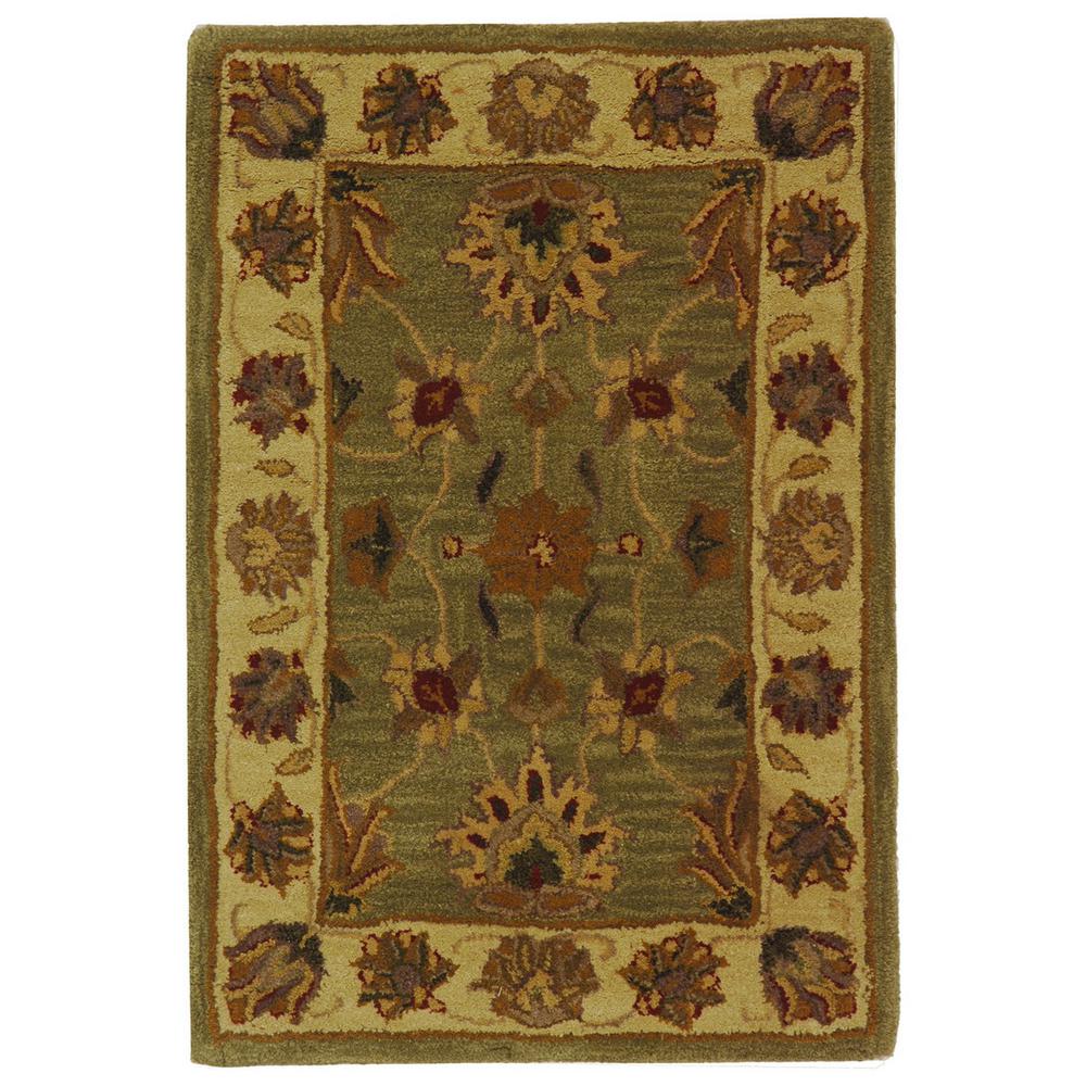 HERITAGE, GREEN / GOLD, 2'-0" X 3'-0", Area Rug. Picture 1