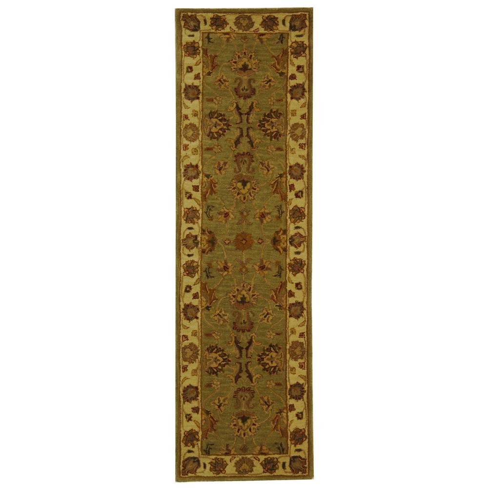HERITAGE, GREEN / GOLD, 2'-3" X 8', Area Rug, HG343A-28. Picture 1