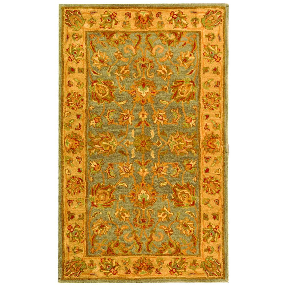 HERITAGE, BLUE / BEIGE, 3' X 5', Area Rug. Picture 1
