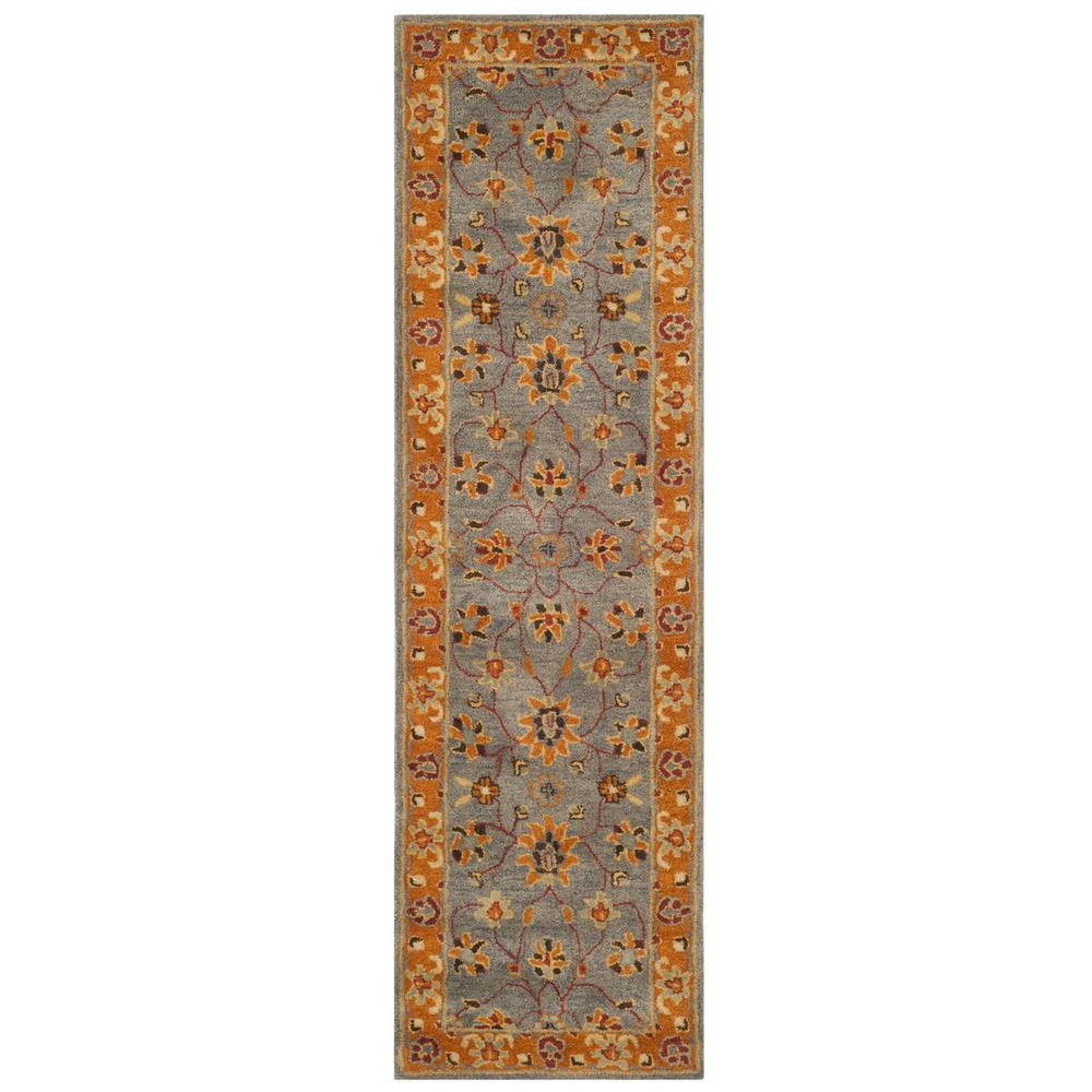 HERITAGE, BLUE / ORANGE, 2'-3" X 8', Area Rug. Picture 1
