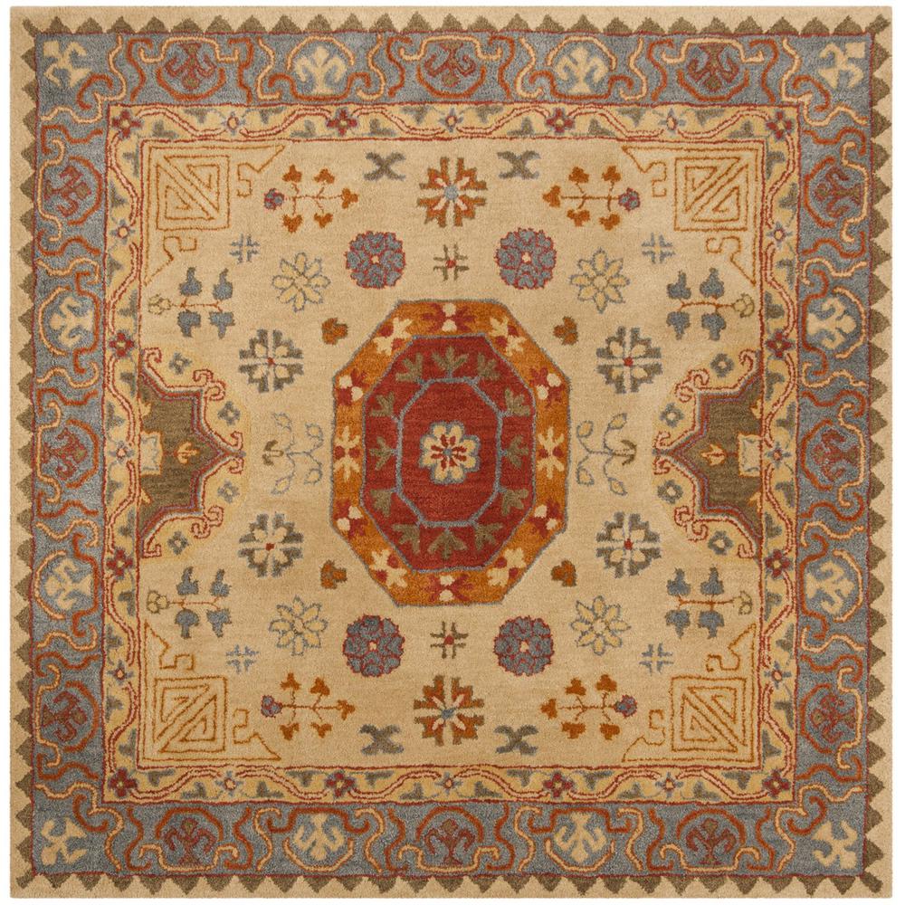 HERITAGE, BEIGE / MULTI, 6' X 6' Square, Area Rug. Picture 1