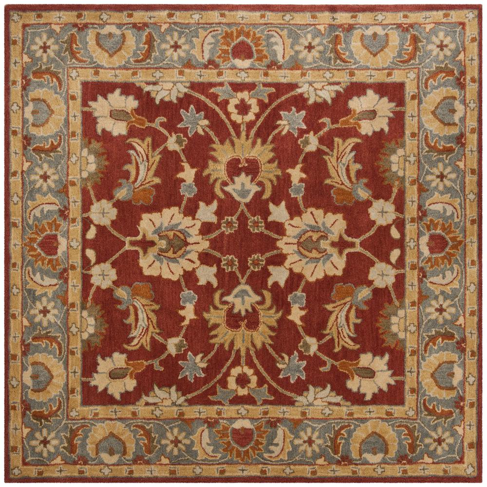 HERITAGE, RED / BLUE, 6' X 6' Square, Area Rug. Picture 1