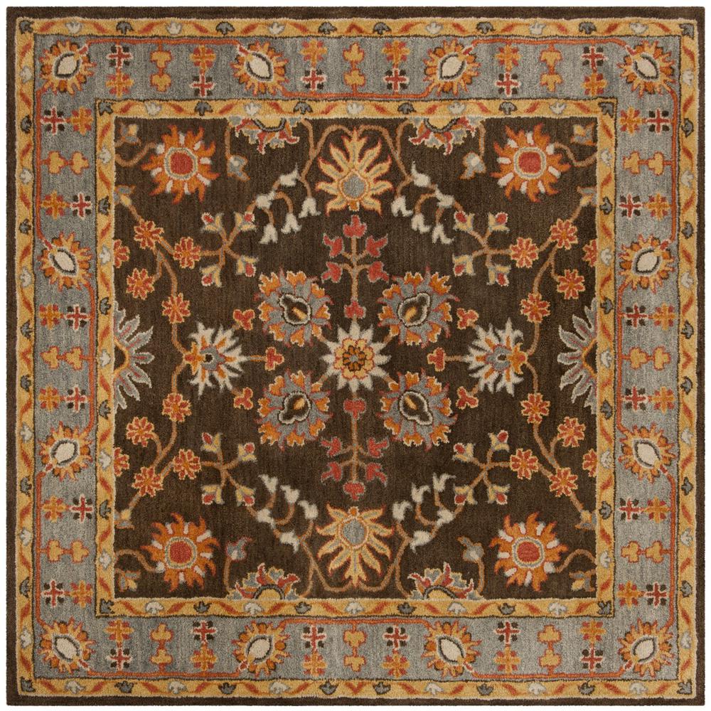HERITAGE, CHARCOAL / BLUE, 6' X 6' Square, Area Rug, HG405A-6SQ. Picture 1