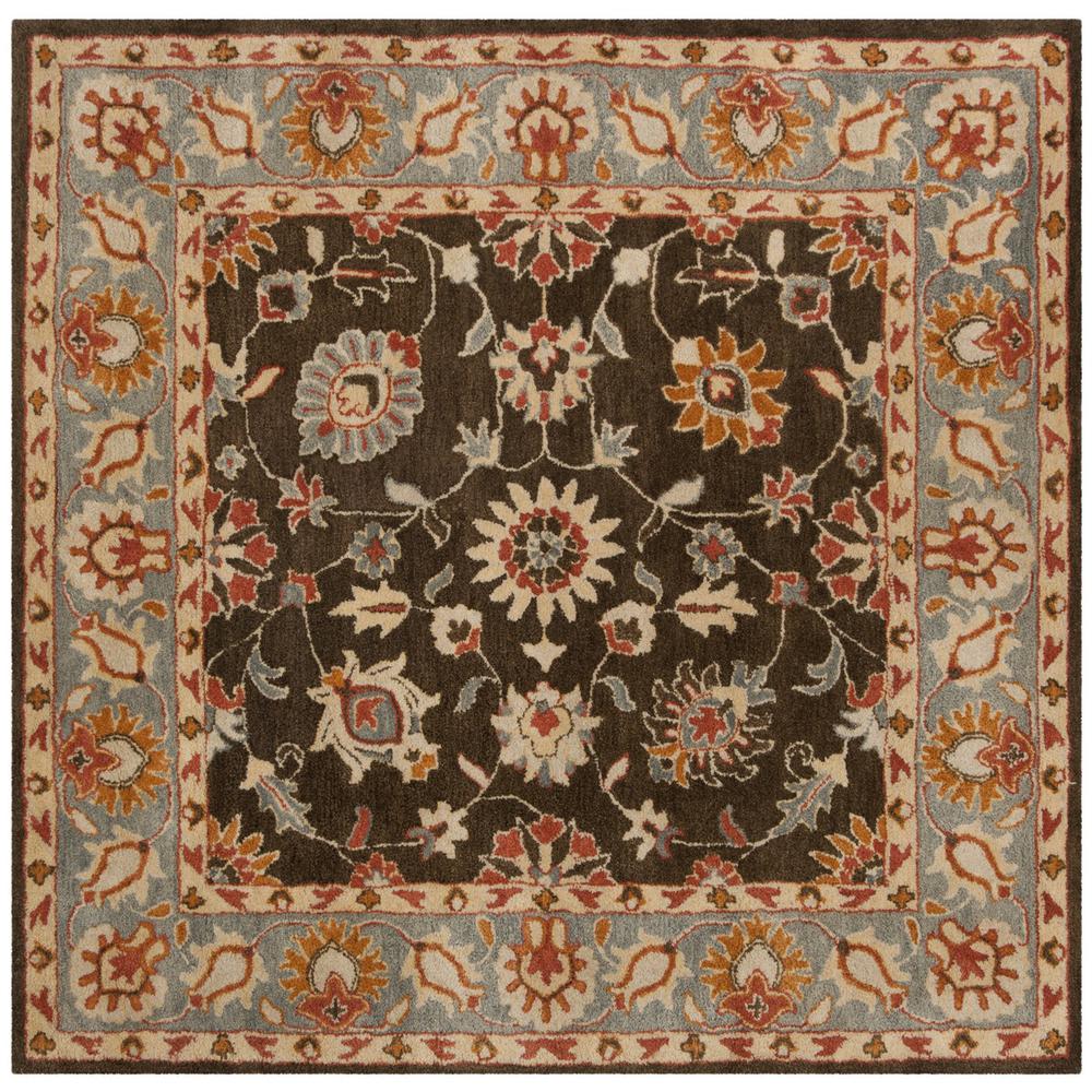 HERITAGE, CHARCOAL / BLUE, 6' X 6' Square, Area Rug, HG412A-6SQ. Picture 1