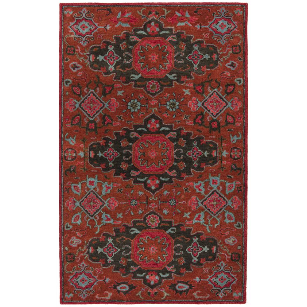 HERITAGE, RUST / MULTI, 5' X 8', Area Rug. Picture 1
