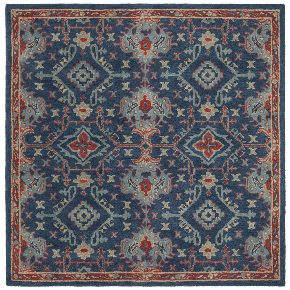 HERITAGE, BLUE / MULTI, 6' X 6' Square, Area Rug. Picture 1