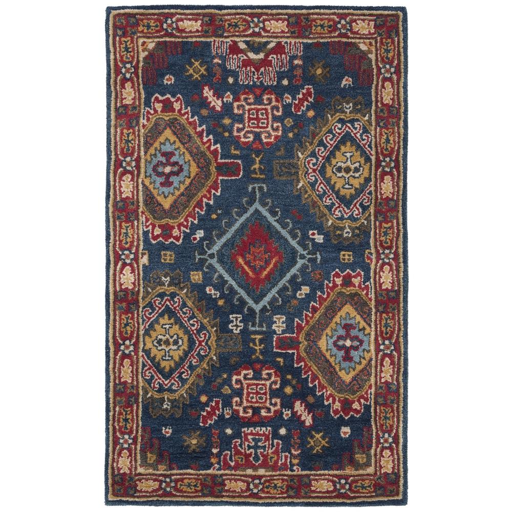 HERITAGE, NAVY / RED, 3' X 5', Area Rug, HG426N-3. Picture 1