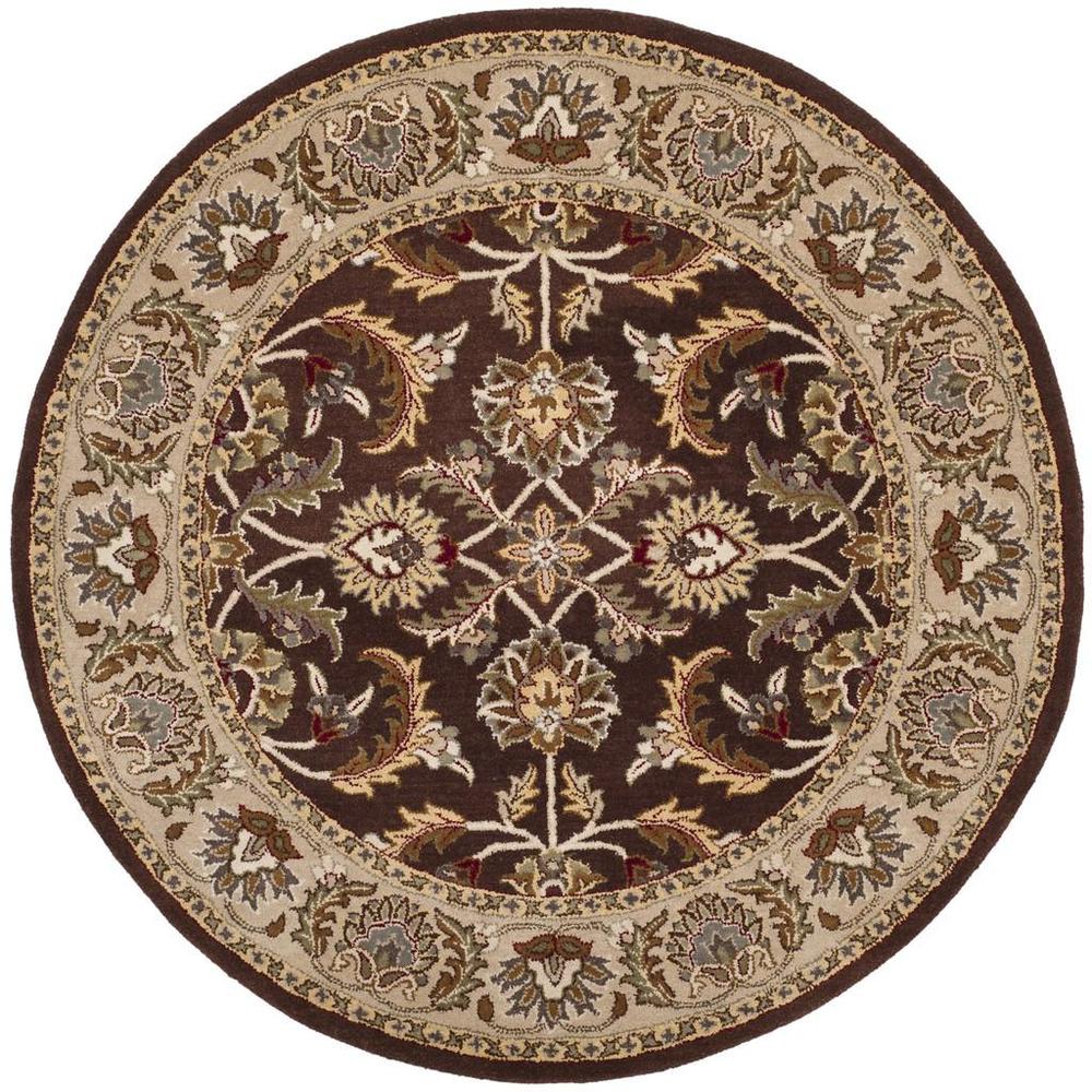 HERITAGE, BROWN / IVORY, 6' X 6' Round, Area Rug, HG451A-6R. Picture 1
